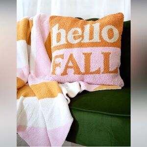 Shiraleah "Hello Fall Pink and Orange Decorative Pillow